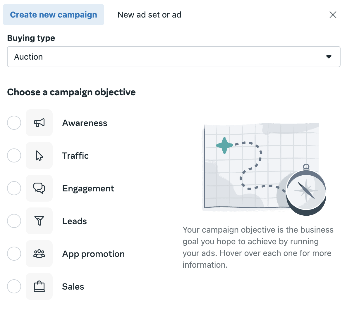 facebook ads manager campaign objective